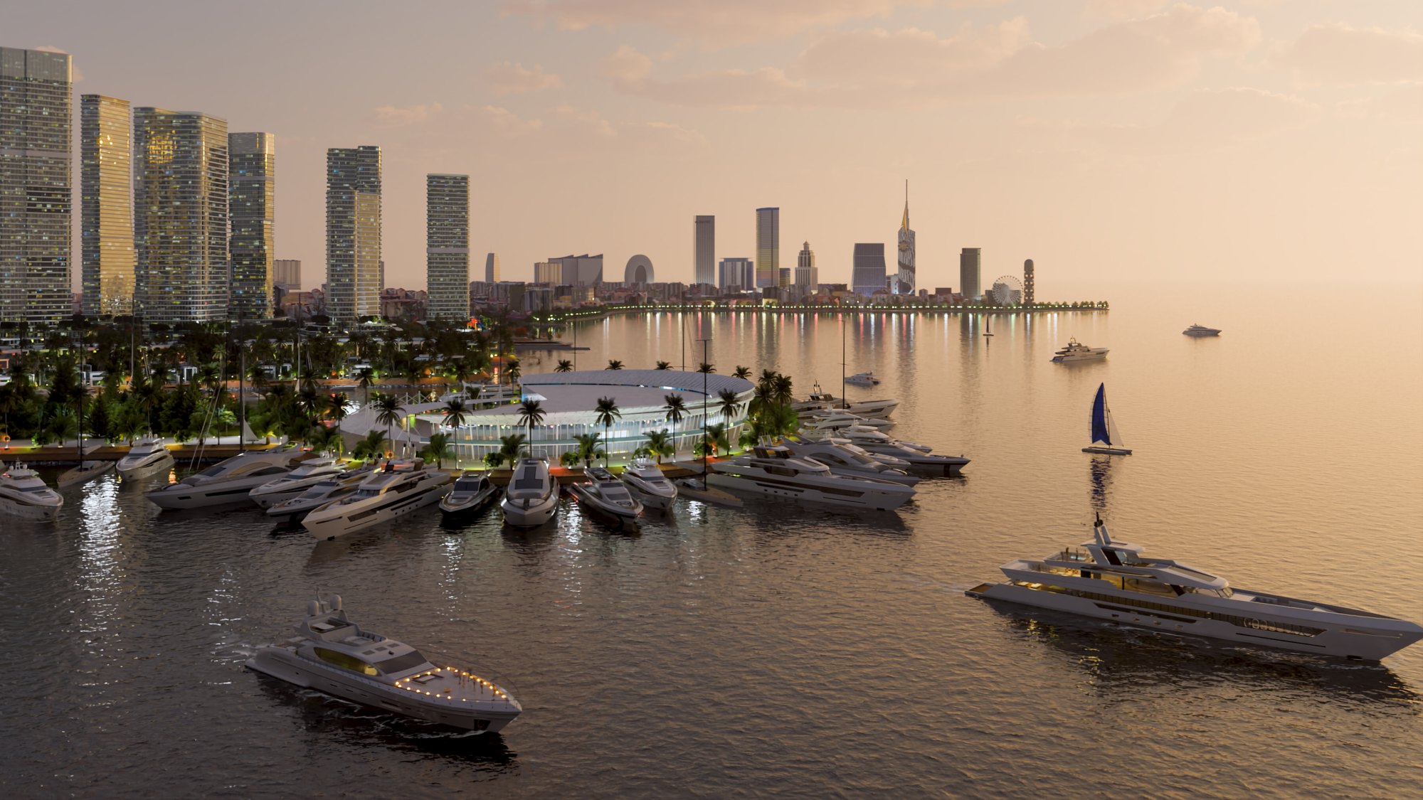 Ambassadori Island Batumi — seaside walkway and landscaped park, the island district of ONE PENINSULA by HOLM Developments